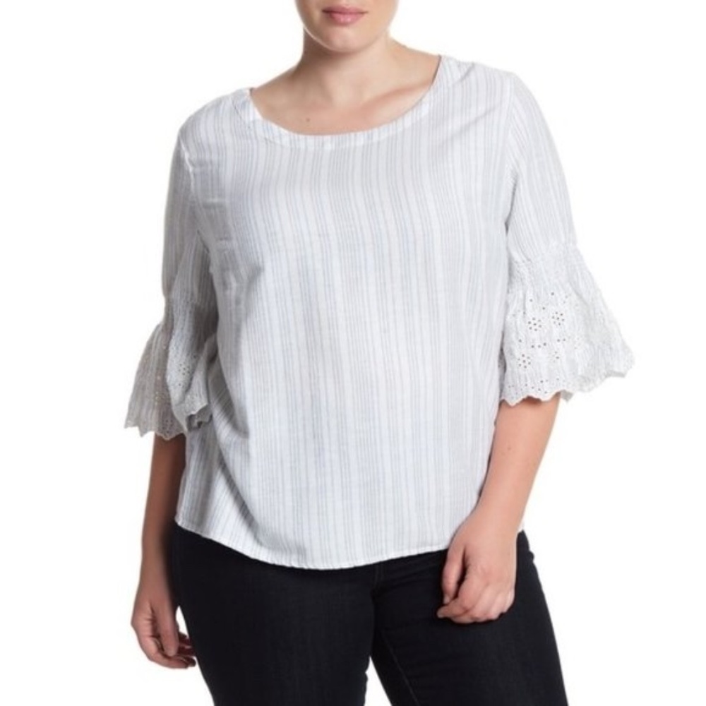 SUSINA Ruffle Sleeves Shirt (Plus)